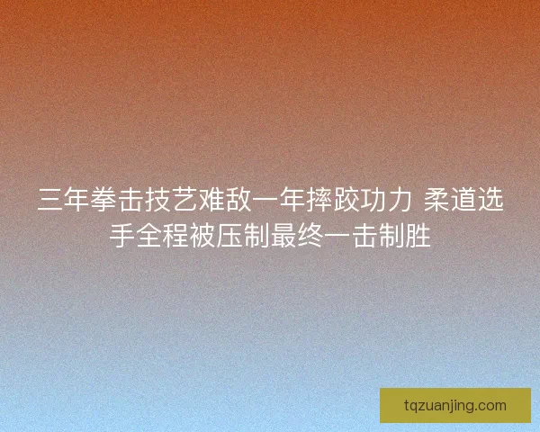 三年拳击技艺难敌一年摔跤功力 柔道选手全程被压制最终一击制胜