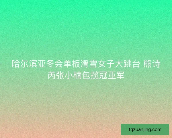 哈尔滨亚冬会单板滑雪女子大跳台 熊诗芮张小楠包揽冠亚军