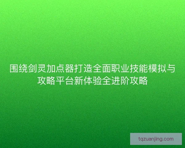 围绕剑灵加点器打造全面职业技能模拟与攻略平台新体验全进阶攻略